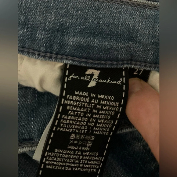 7 for all mankind women's high waist ankle skinny jean with stripe and stretch - Picture 5 of 6